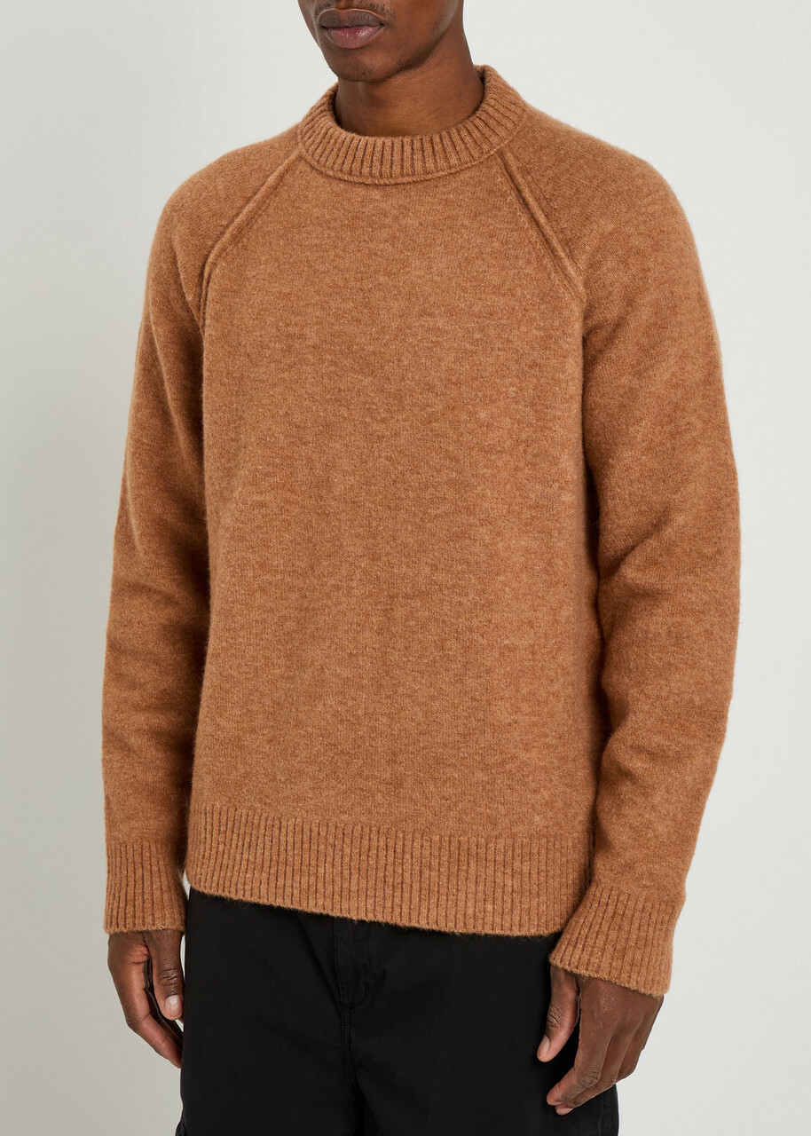 Ten C Maglieria Girocollo Brushed Wool-blend Jumper Brown