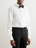 Mr P. - Cutaway-Collar Embroidered Cotton-Poplin Tuxedo Shirt - White