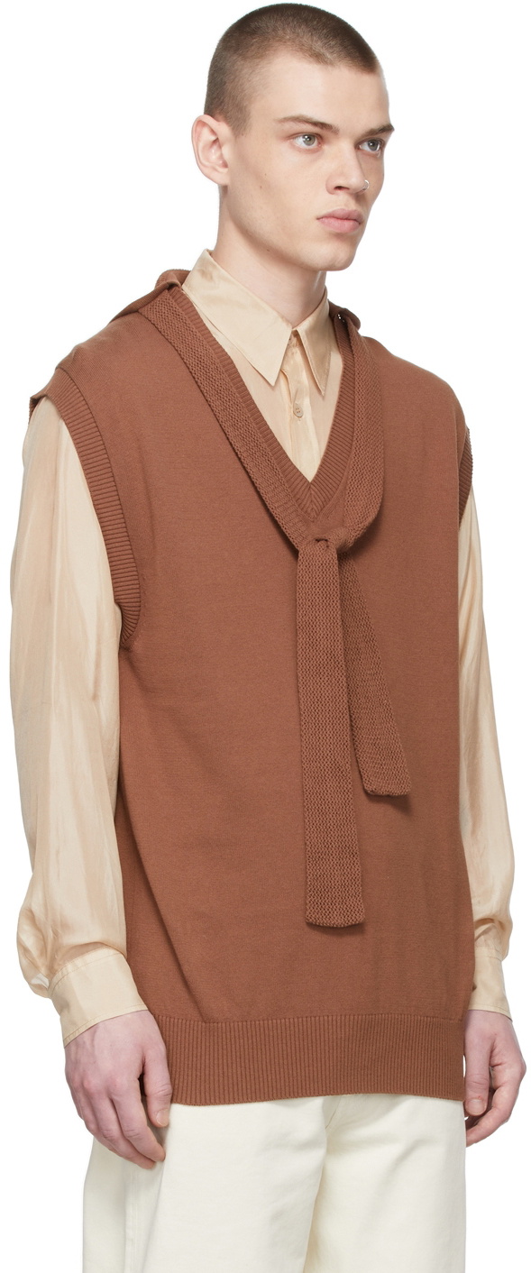 BED J.W. FORD Brown Cotton Vest