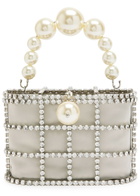 Rosantica Holli Crystal-embellished Satin top Handle bag - Silver - One Size