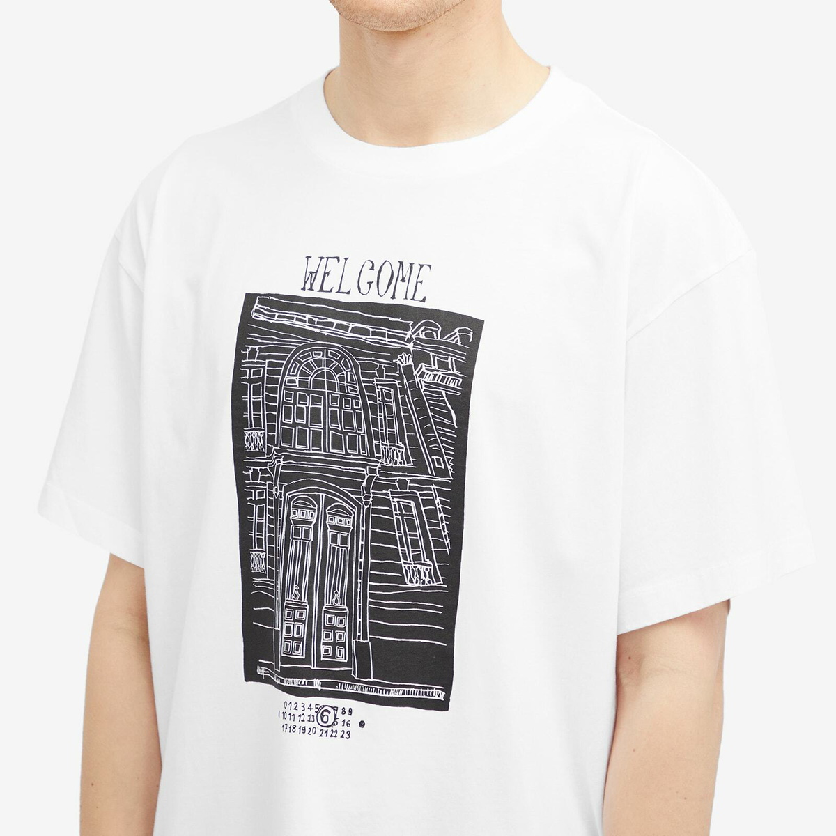 MM6 Maison Margiela Men's Welcome T-Shirt in White MM6