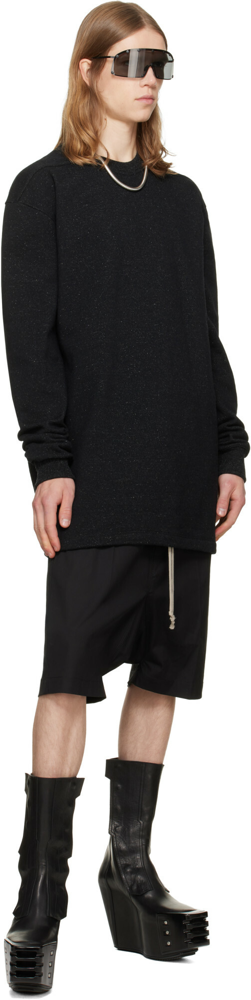 Rick Owens Black Tower Jumbo LS Sweatshirt