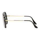 Ray-Ban Black and Gold Pilot Shield Sunglasses