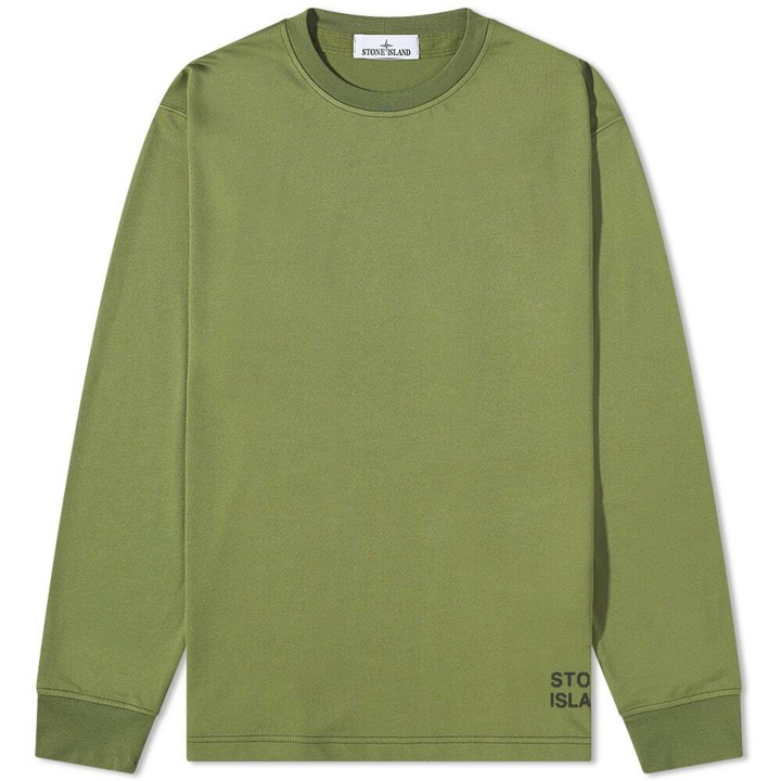 Photo: Stone Island Men's Logo Sleeve Logo T-Shirt in Olive