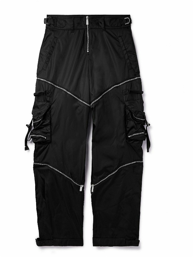 Photo: Off-White - Zip-Detailed Wide-Leg Shell Cargo Trousers - Black