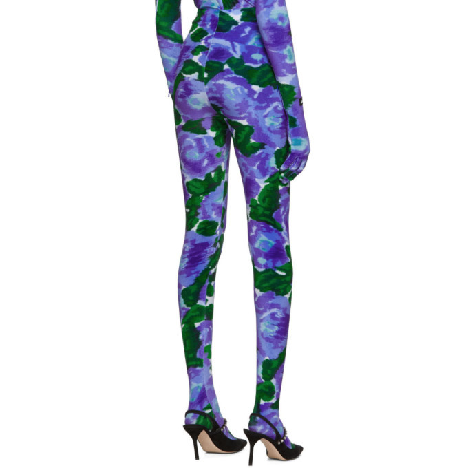 Richard Quinn Blue Floral Leggings