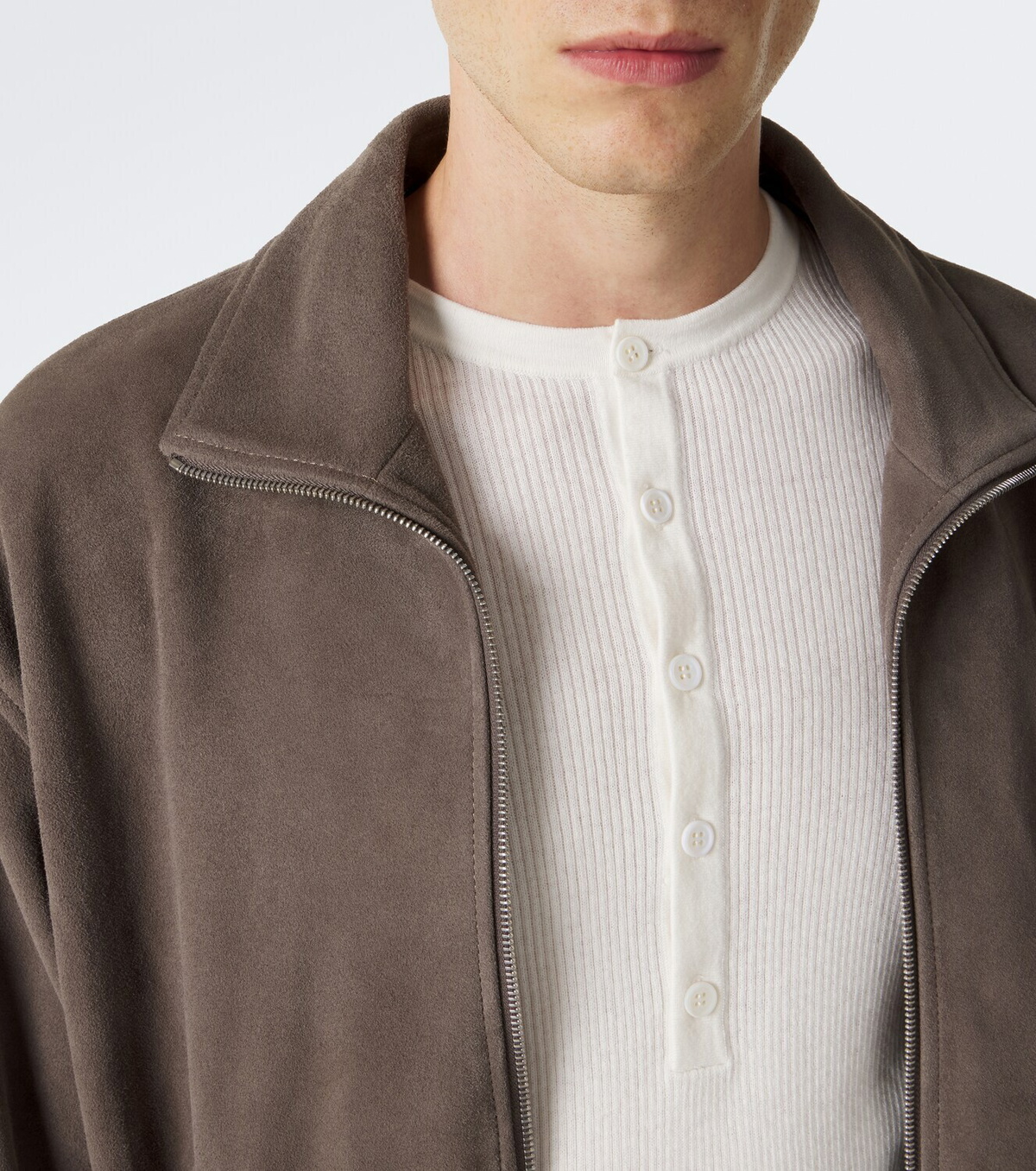 Lisa Yang Falk cotton and cashmere Henley shirt