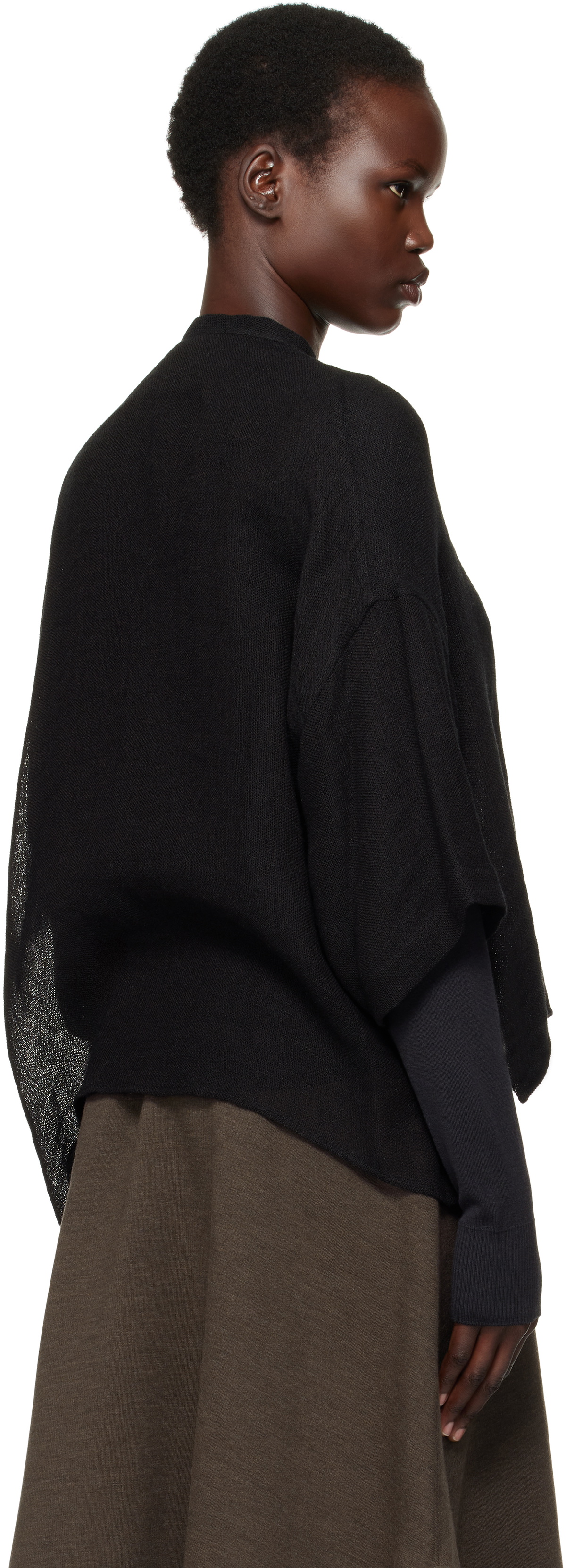 Y's Black Half Sleeve Box Shirt
