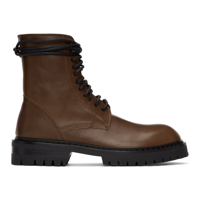 Photo: Ann Demeulemeester Brown Lace-Up Boots