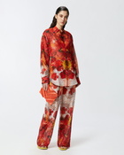 Pinko Shirt With Red Flower And Check Print Multicolour: Red/White