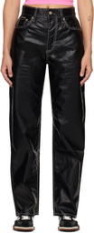 EYTYS Black Benz Faux-Leather Jeans