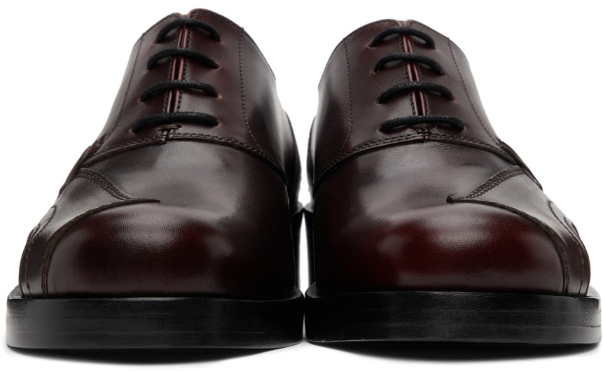 Stefan Cooke Burgundy Polished Paneled Derbys Stefan Cooke