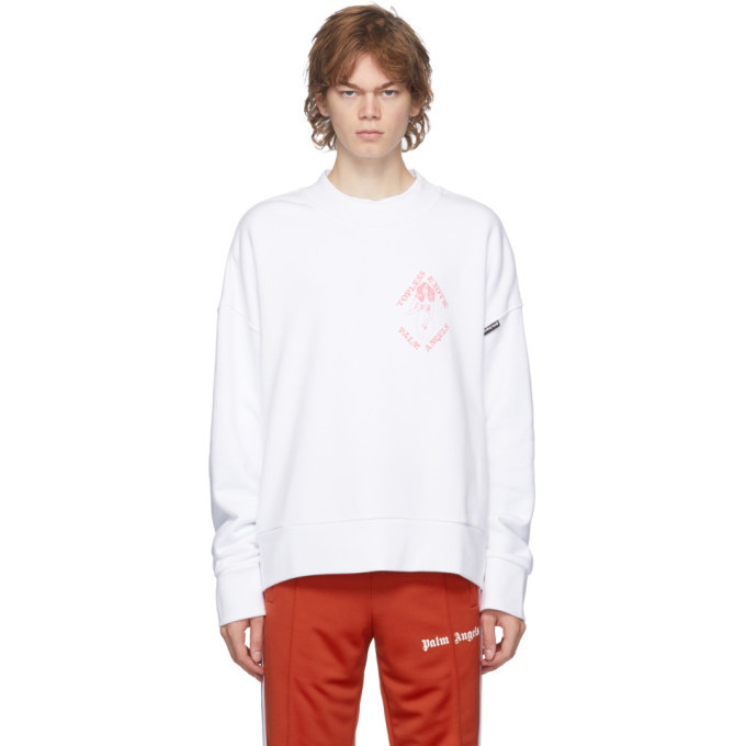 Photo: Palm Angels White and Pink Exotic Club Sweatshirt