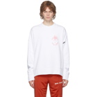 Palm Angels White and Pink Exotic Club Sweatshirt