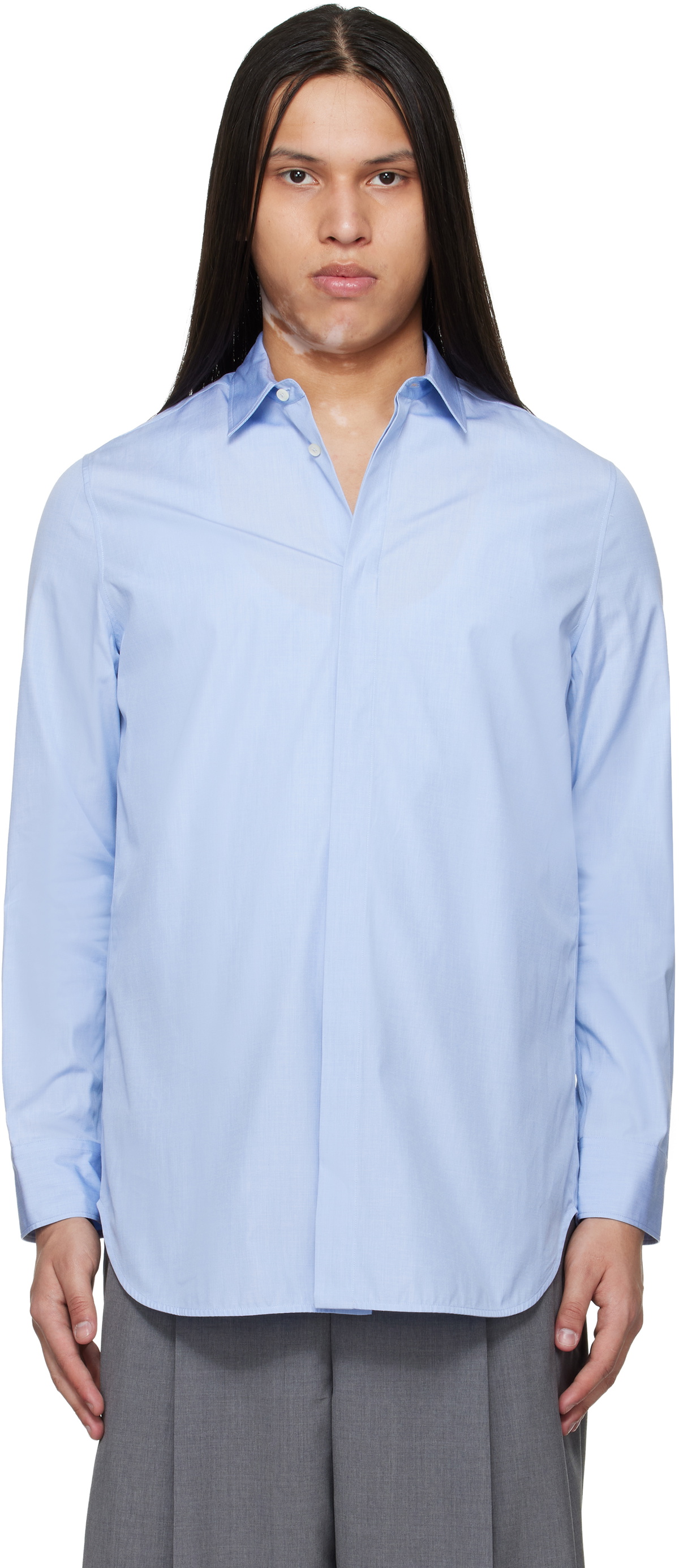 Jil Sander Blue Open Back Shirt Jil Sander