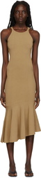 DEVEAUX NEW YORK Khaki Charlize Midi Dress