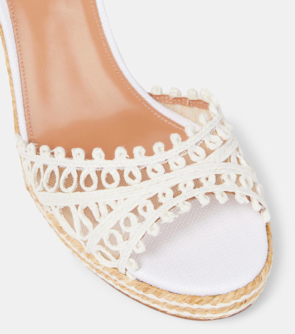 Aquazzura Kahlo 105 raffia espadrille wedges