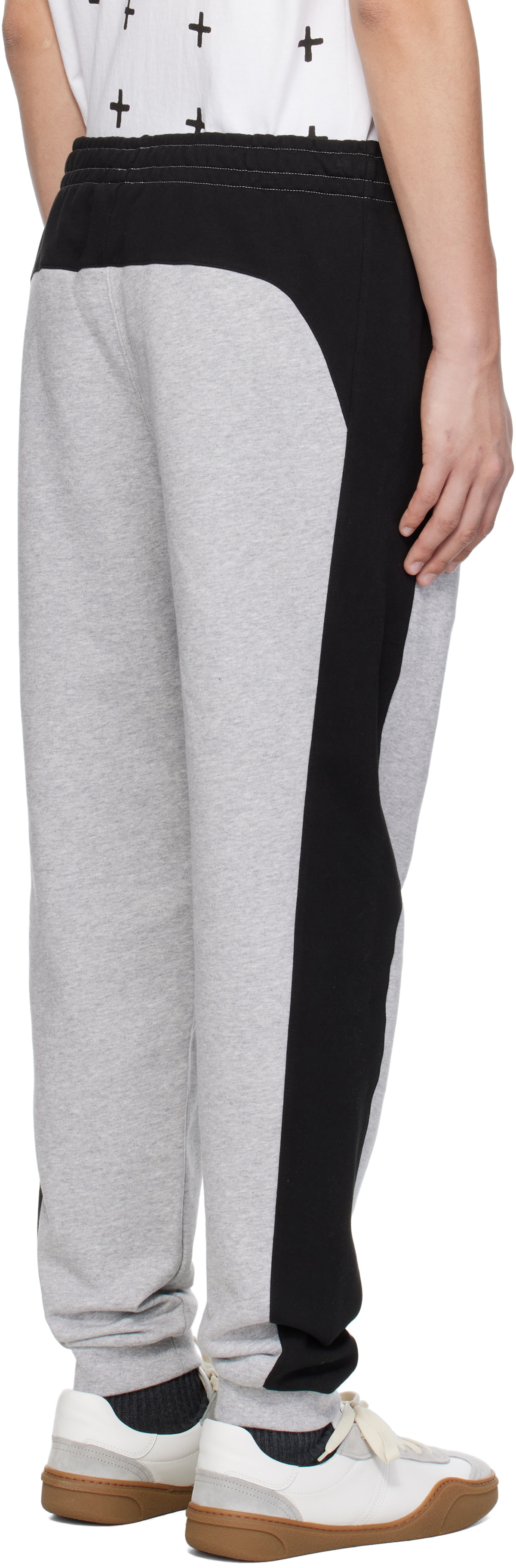 Lacoste Gray & Black Tapered Fit Colorblock Sweatpants