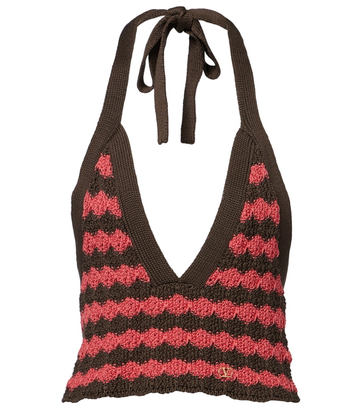 Photo: Valentino Striped knitted cotton crop top