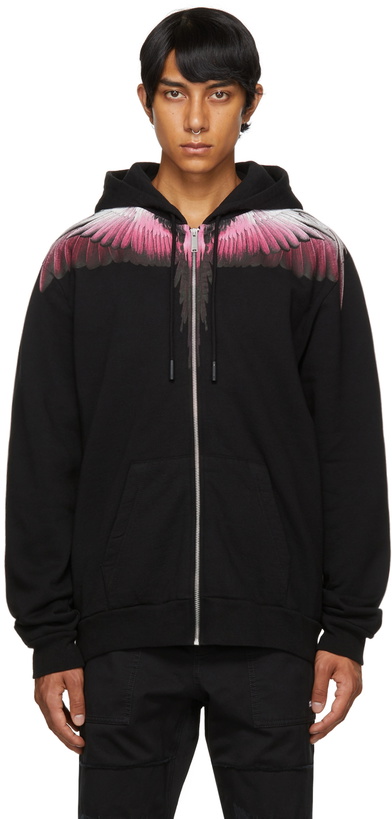 Photo: Marcelo Burlon County of Milan Black & Pink Wings Zip-Up Hoodie