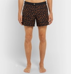 TOM FORD - Mid-Length Leopard-Print Swim Shorts - Brown