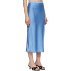 ANINE BING Blue Bar Silk Midi Skirt