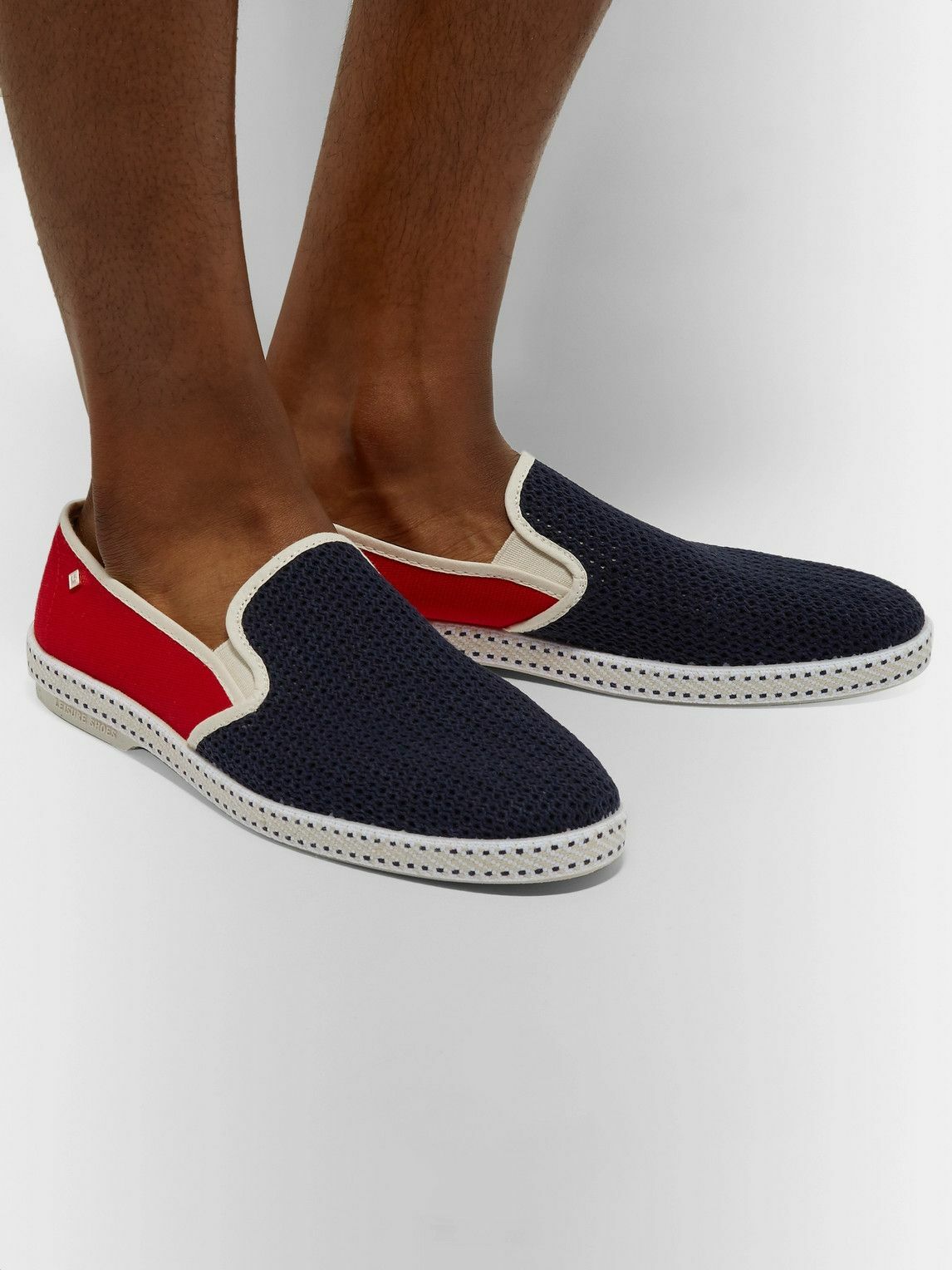 RIVIERAS - Cotton-Mesh and Canvas Espadrilles - Red