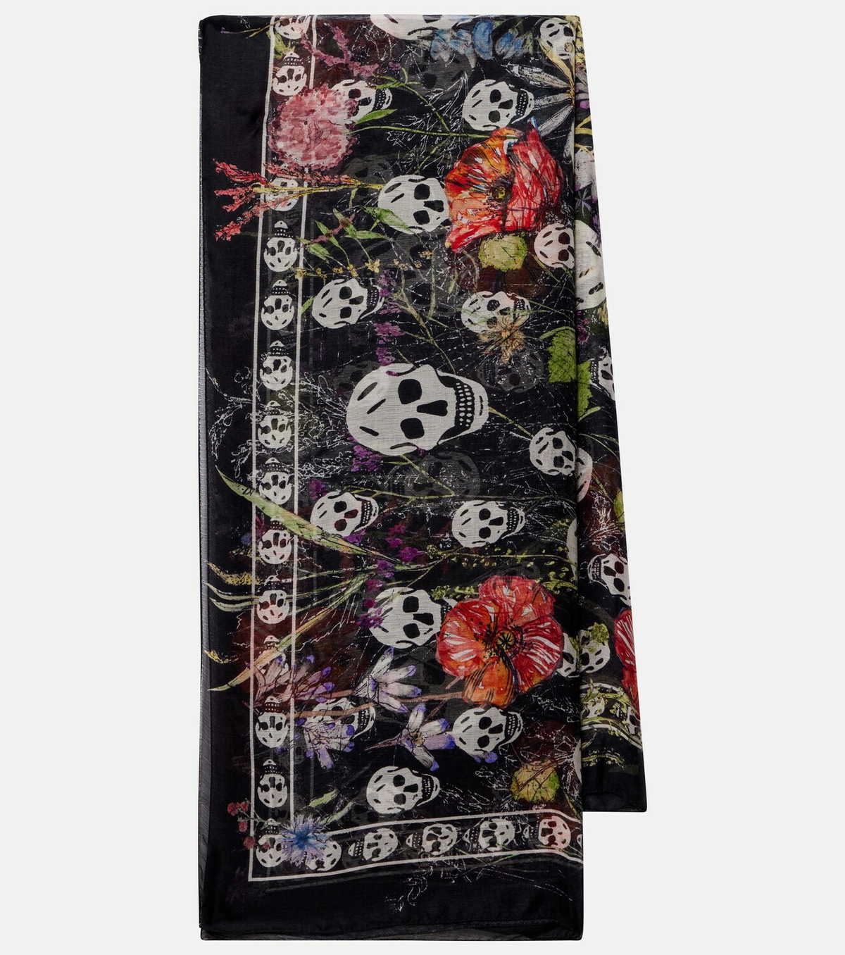 McQueen Skull silk chiffon scarf
