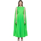 Valentino Green Pleated Dress