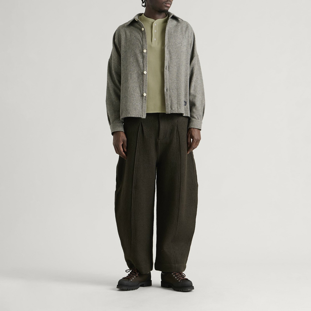 Gander Men's Henley Waffle Longsleeve in Sage