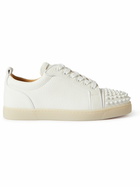 Christian Louboutin - Louis Junior Spikes Cap-Toe Full-Grain Leather Sneakers - White