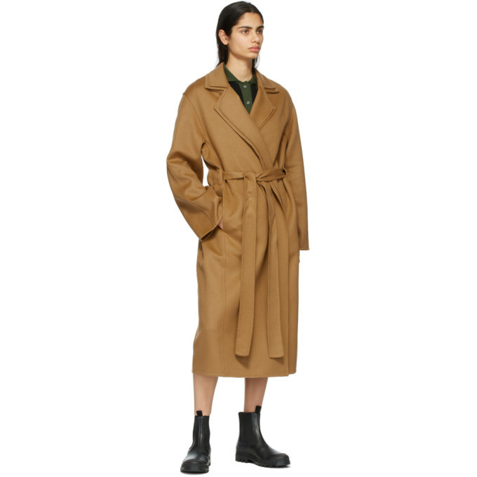 LOEWE★ Belted coat in wool and cashmere Loewe Belted Cashmere Wrap Coat | Neiman Marcus