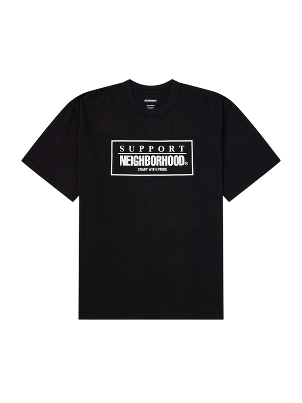 Photo: Neighborhood - Logo-Print Cotton-Jersey T-Shirt - Black