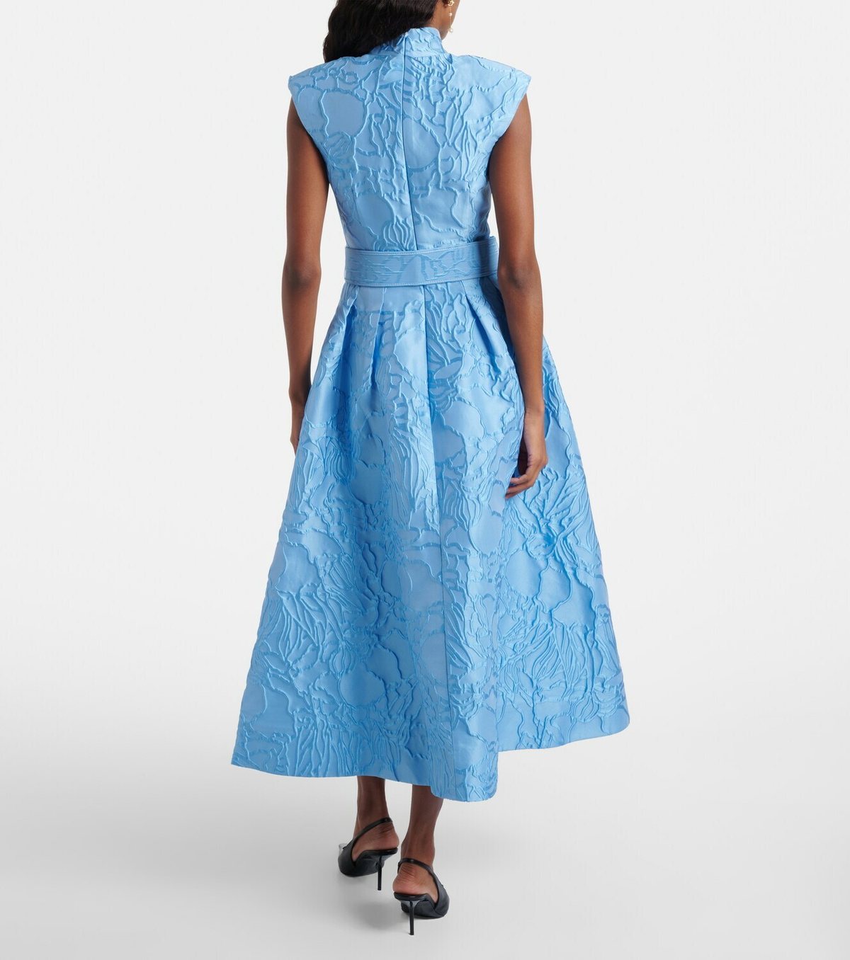 Rebecca Vallance Aegir belted jacquard midi dress