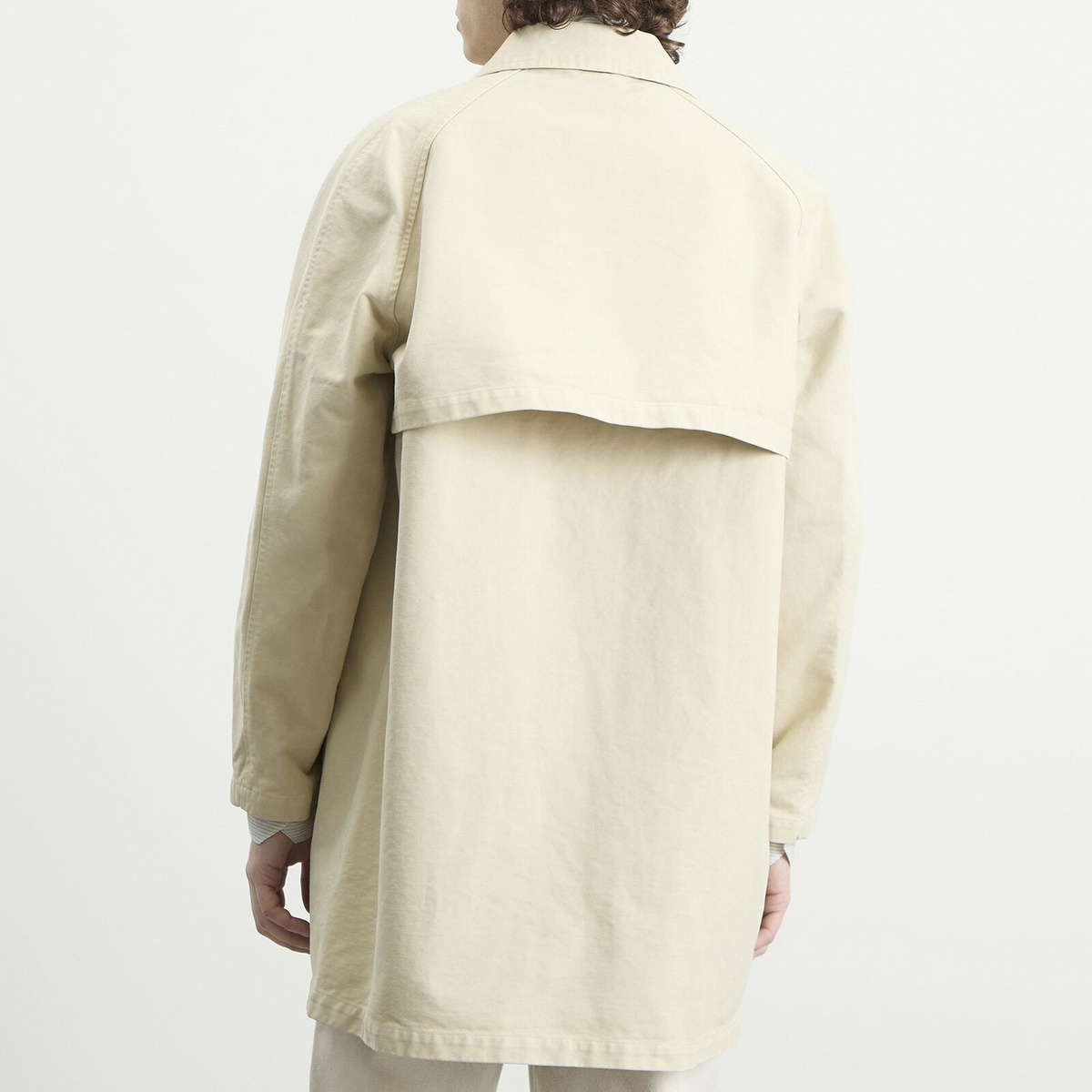 Auralee Men's Garment-Dyed Cotton Heavy Twill Short Coat in Dusty Ivory