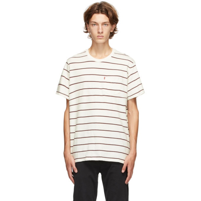 Photo: Levis White and Red Stripe Pocket T-Shirt