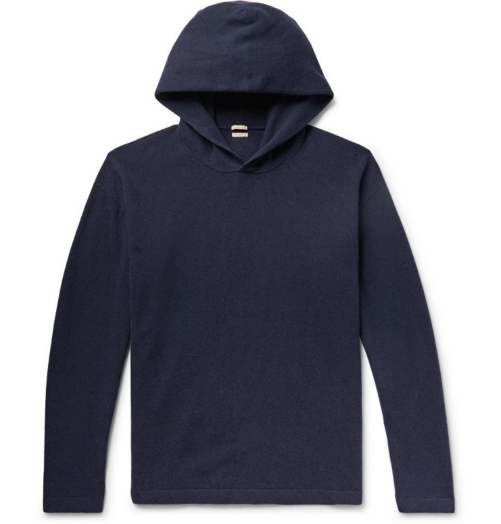 Photo: Massimo Alba - Wool and Cashmere-Blend Hoodie - Men - Navy