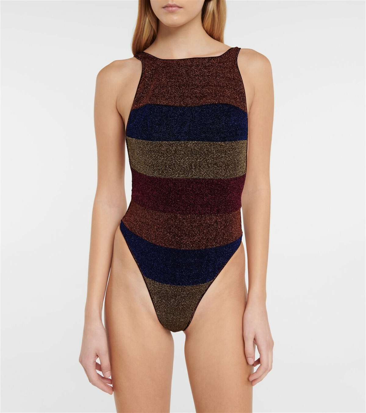 Oseree - Lumière Colorè striped swimsuit