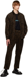 SOPHNET. Brown Paisley Trousers