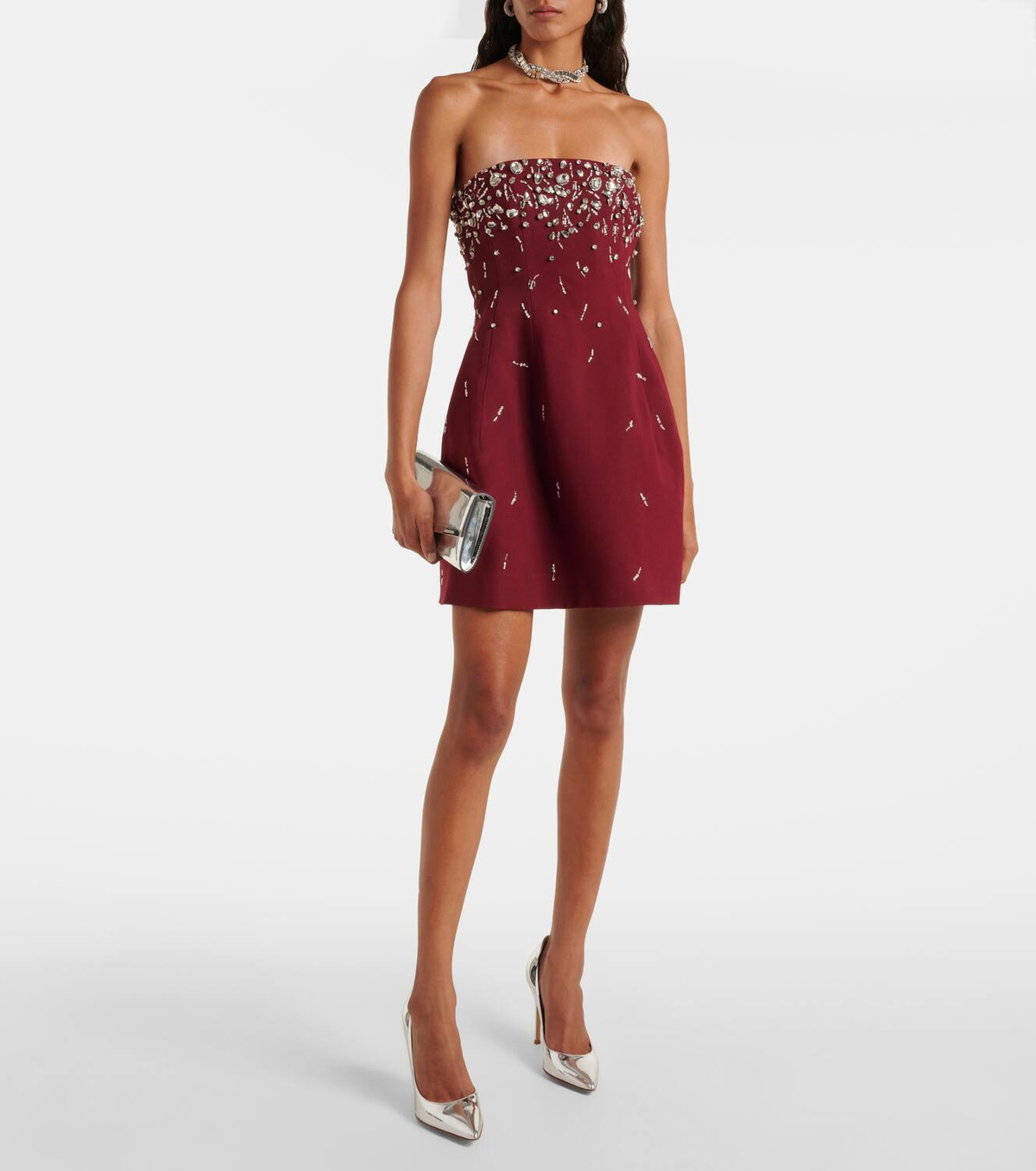 open lace back dress Corset Red Short Dress – ALBINA DYLA main image 1