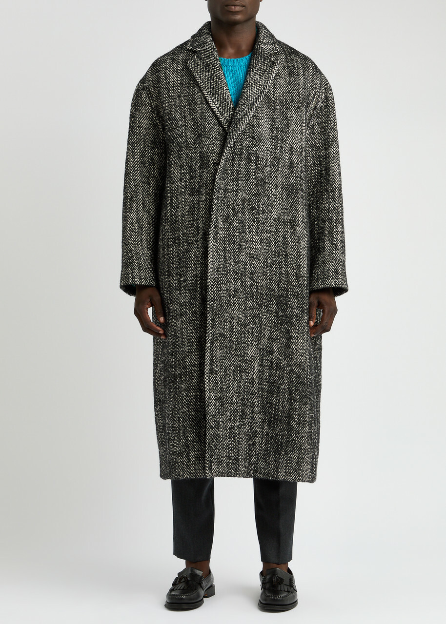 美品✨VALENTINO UOMO wool tweed bal coat VALENTINO GARAVANI Double-Breasted Prince of Wales Checked Virgin