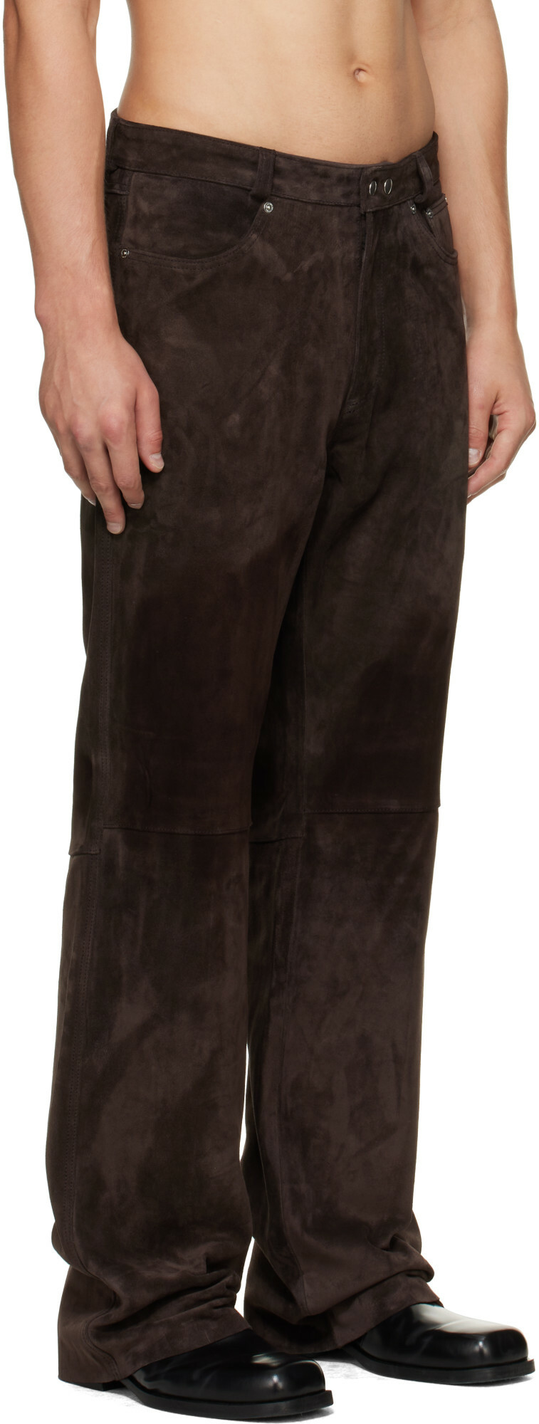 OUR LEGACY Brown Carlson Cut Leather Pants