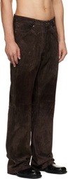 OUR LEGACY Brown Carlson Cut Leather Pants