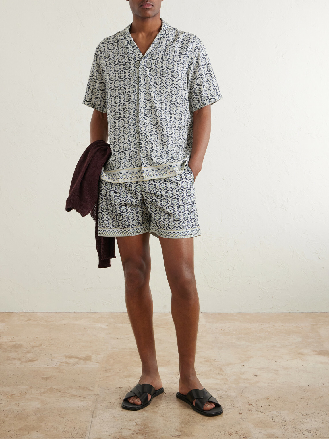Orlebar Brown - Maitan Passetto Camp-Collar Printed Lyocell Shirt - Neutrals