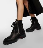 Christian Louboutin En Hiver Lug leather combat boots