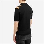 AMIRI Men's Repeat Logo Knitted Polo Shirt in Black