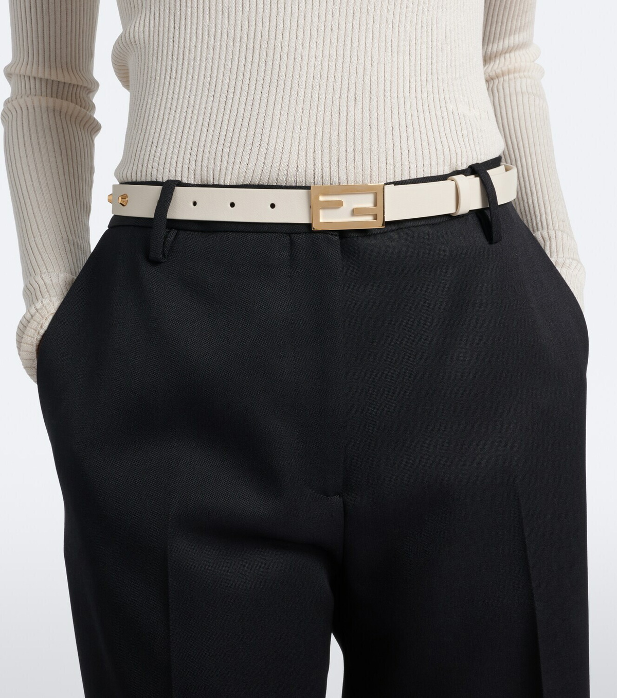 Fendi Fendi Tube studded leather belt
