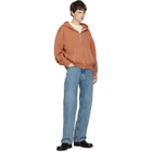 Les Tien Orange Heavyweight Zip Hoodie