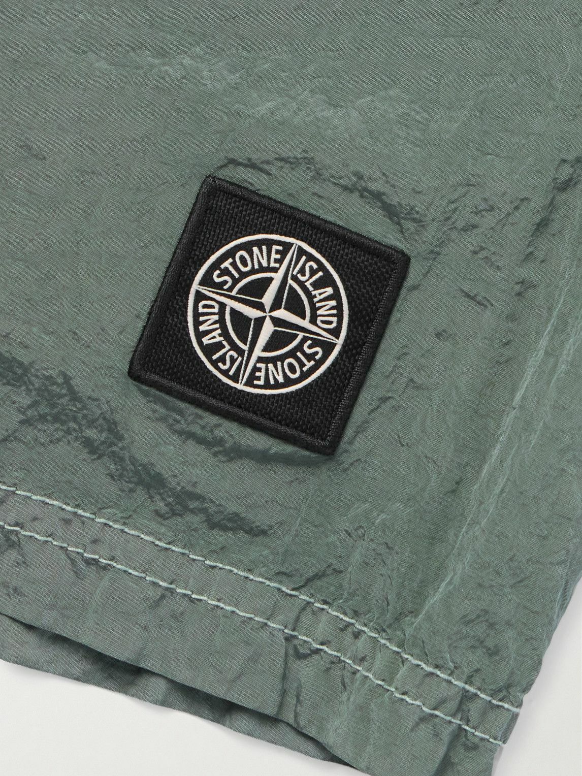 Stone Island - Straight-Leg Mid-Length Logo-Appliquéd Nylon Metal
