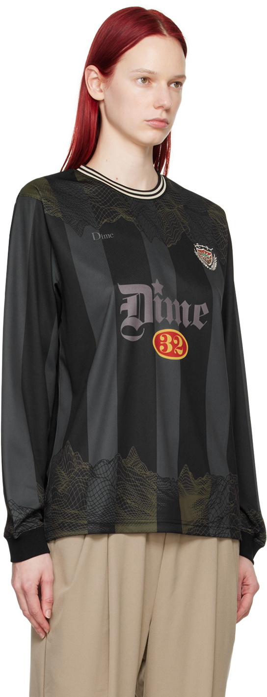 Dime Gray & Black Striker Long Sleeve T-Shirt Dime